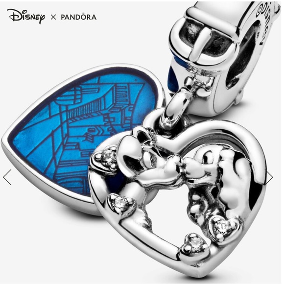 Authentic Pandora x Disney Lady and the Tramp Heart Dangle Charm Sterling Silver - Picture 2 of 15